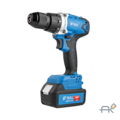 Аккум. дрель-шуруповерт BULL SR 1802 в чем. БЕСЩЕТ.. 18 В. 80 Н*м. 2*4 А*ч акб. БЗП(мет.) 13 мм (шурупы до 10 мм) (04040329)